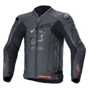 ALPINESTARS GP PLUS R V4 RIDEKNIT LEATHER JACKET BLACK