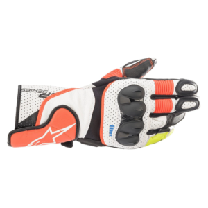 ALPINESTARS SP-2 V3 MOTORCYCLE GLOVES WHITE/RED FLUO/BLACK