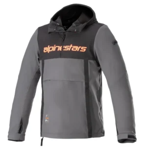 ALPINESTARS SHERPA HOODIE TAR GREY, RED FLUO