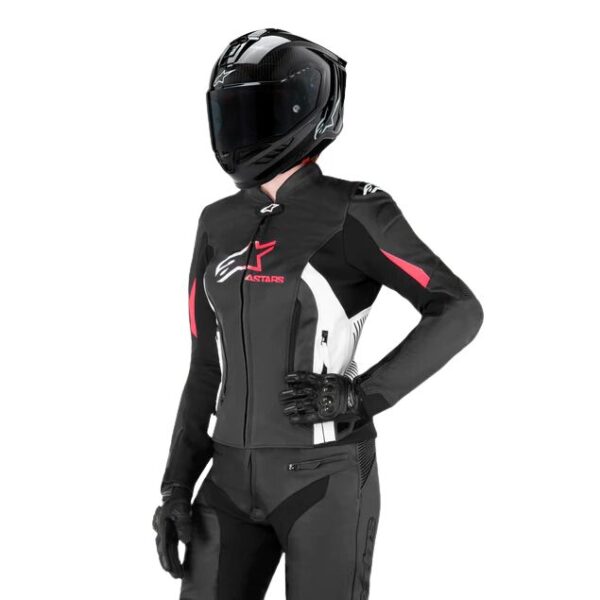 ALPINESTARS STELLA GP PLUS V4 LEATHER JACKET BLACK, WHITE, PINK