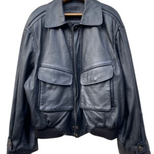 VINTAGE MERCEDES CARGO BOXY KANYE STYLE LEATHER JACKET