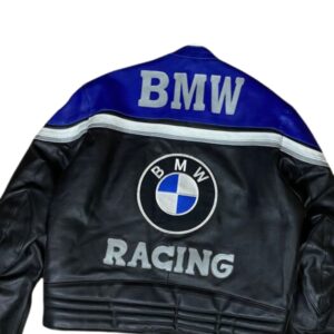 RARE BMW LEATHER JACKET RACING BIG LOGO VINTAGE