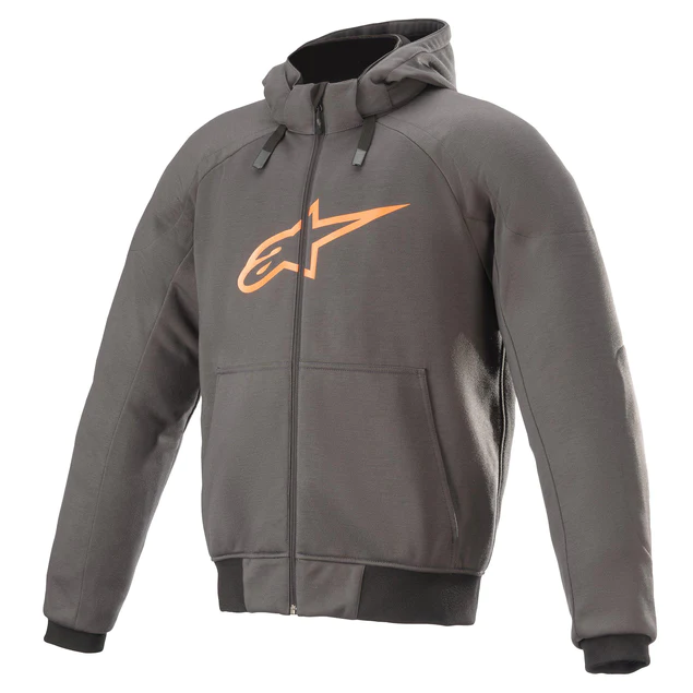 ALPINESTARS CHROME SPORT HOODIE TAR GREY, FLAME ORANGE