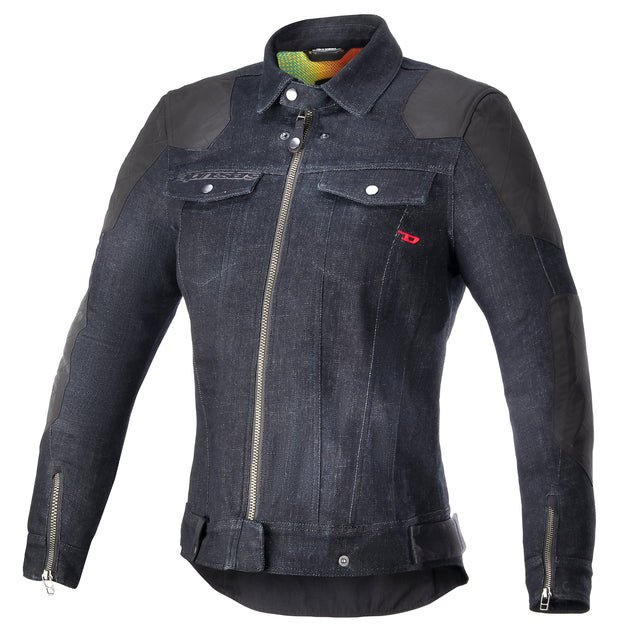 ALPINESTARS X DIESEL AS-DSL SAKURA DENIM WOMEN'S JACKET RINSE BLUE, BLACK