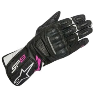 ALPINESTARS SP-8 V2 STELLA WOMEN’S LEATHER MOTORCYCLE GLOVES BLACK WHITE PINK