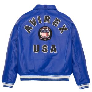 AVIREX LEATHER JACKET COBALT