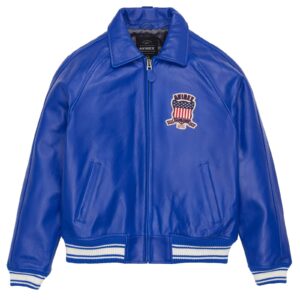 AVIREX LEATHER JACKET COBALT