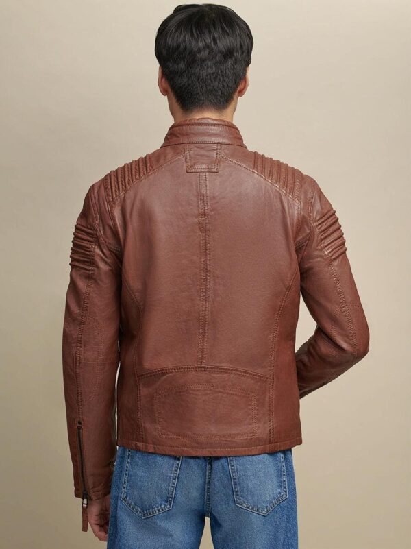 Zip Up Genuine Leather Jacket - Image 2