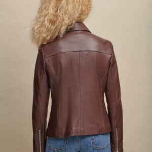 Leather Jacket with Metallic Details