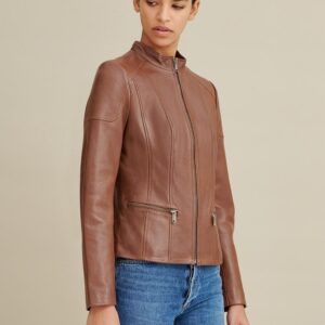 Caitlin Scuba Leather Jacket