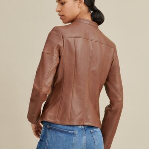 Caitlin Scuba Leather Jacket