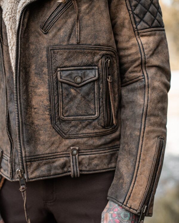 Vintage Brown Cowboy Leather Jacket - Image 12