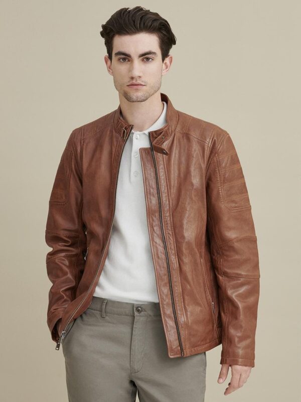 MOTO STYLISH SHEEP LEATHER JACKET - Image 4