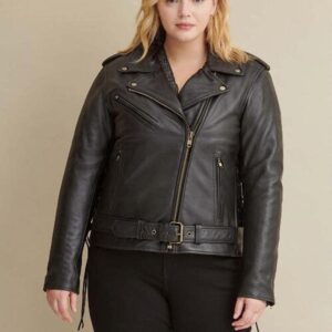 Cleo Plus Size Asymmetrical Performance Moto Rider Jacket