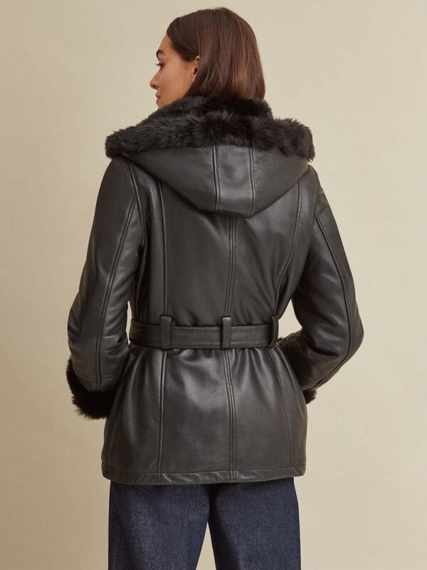 Genevieve Belted Leather Jacket - Image 2