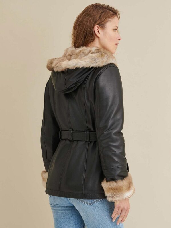 Genevieve Belted Leather Jacket - Image 6