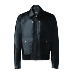 MACKAGE CHANCE SPREAD COLLAR LEATHER JACKET