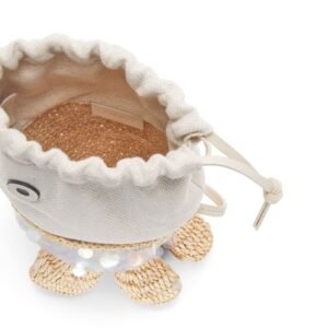 LOEWE CANVAS AND RAFFIA FISH BAG