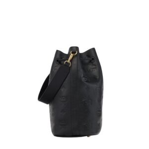 MCM LARGE DESSAU DRAWSTRING IN EMBOSSED MONOGRAM LEATHER BLACK