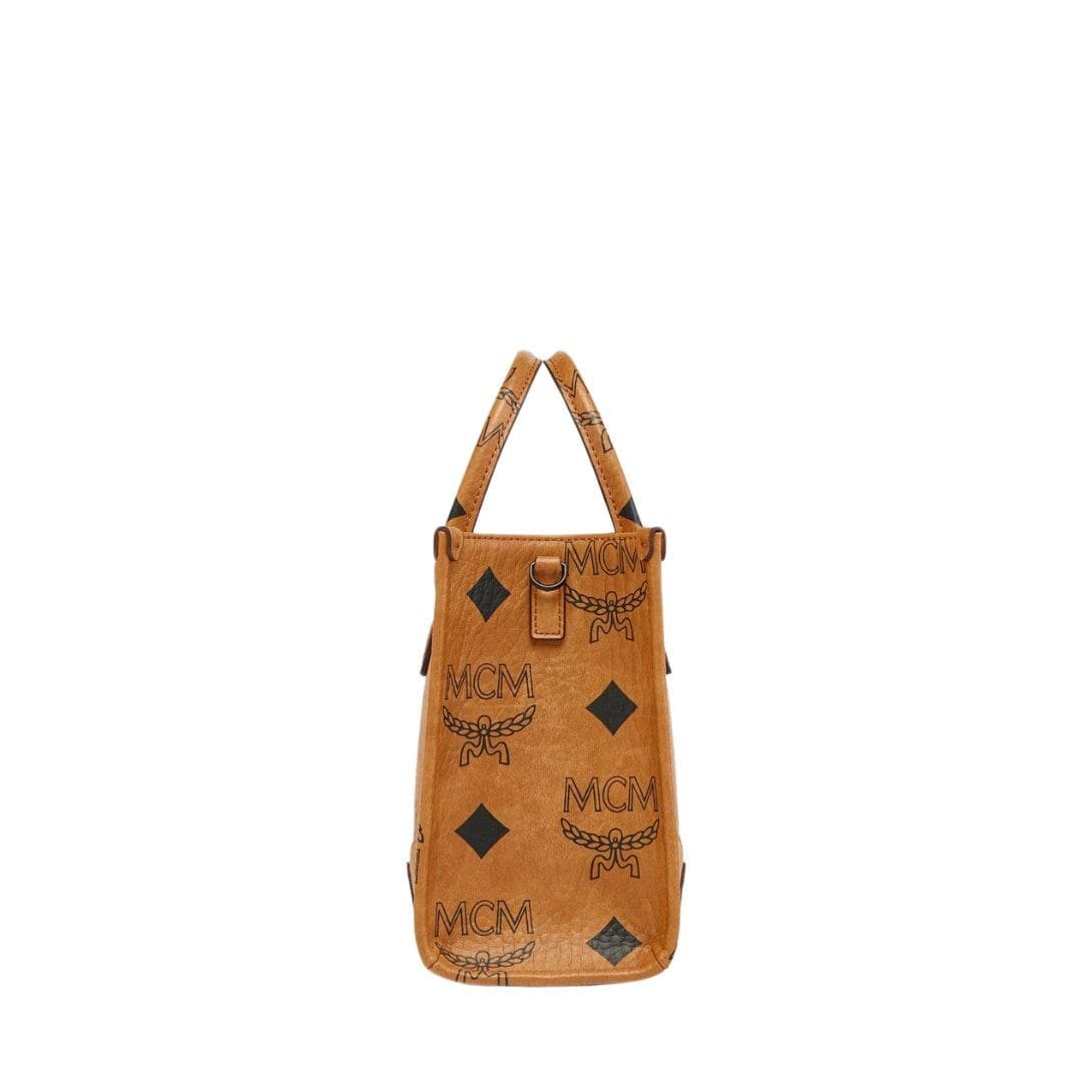 MCM SMALL MÜNCHEN TOTE IN MAXI VISETOS COGNAC - Image 6