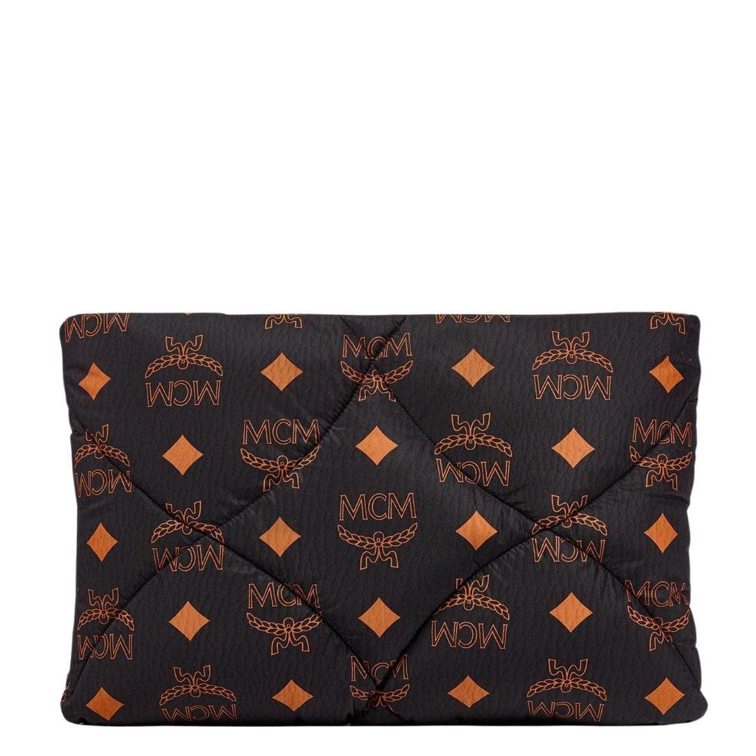 MCM LARGE AREN QUILTED POUCH IN MAXI MONOGRAM NYLON BLACK - Image 3