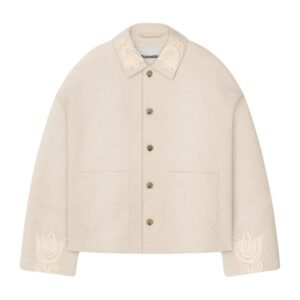 NANUSHKA MILLER EMBROIDERED WASHED CANVAS JACKET NUDE