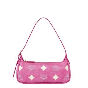 MCM SMALL AREN SHOULDER BAG IN MAXI VISETOS PINK