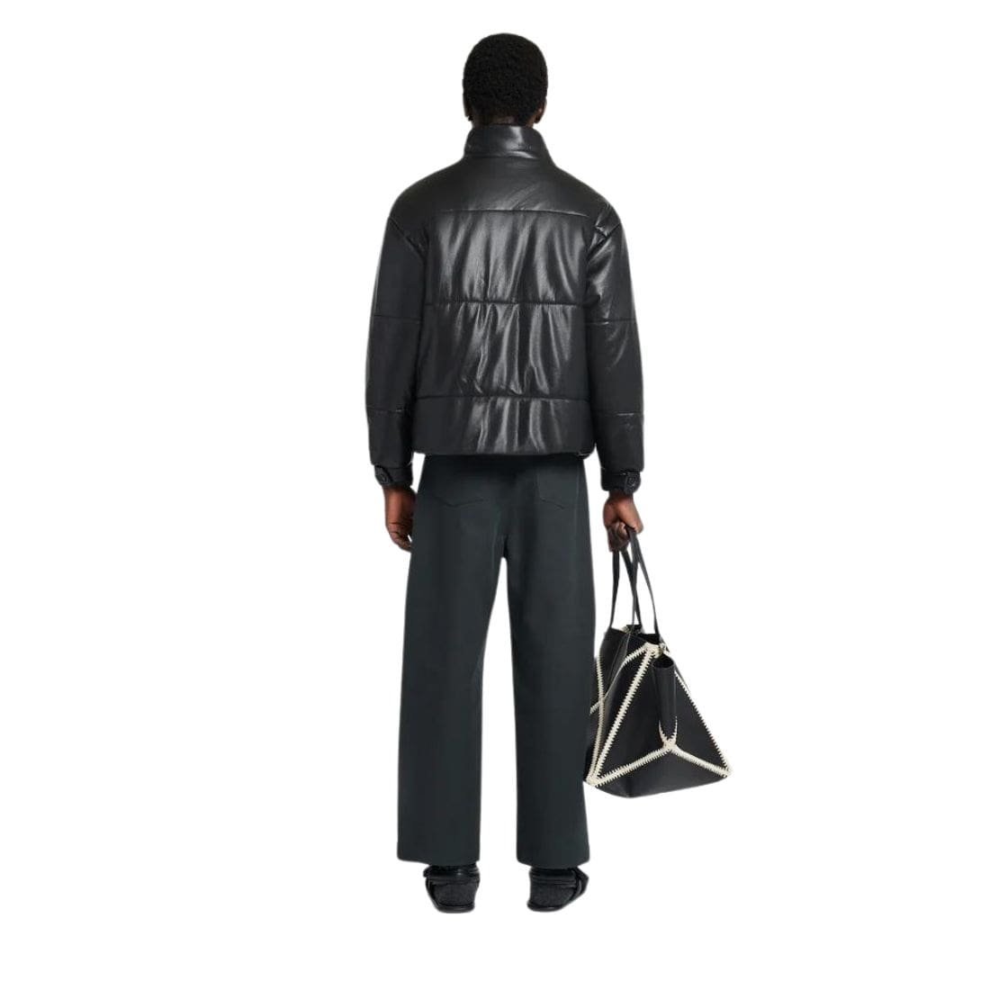 NANUSHKA MARRON OKOBOR ALT-LEATHER PUFFER JACKET BLACK - Image 4