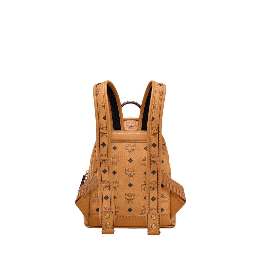 MCM MINI STARK SIDE STUDS BACKPACK IN VISETOS COGNAC - Image 7
