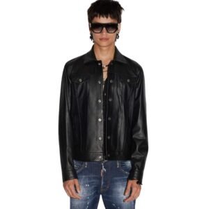 DSQUARED2 LEATHER DAN JEAN JACKET