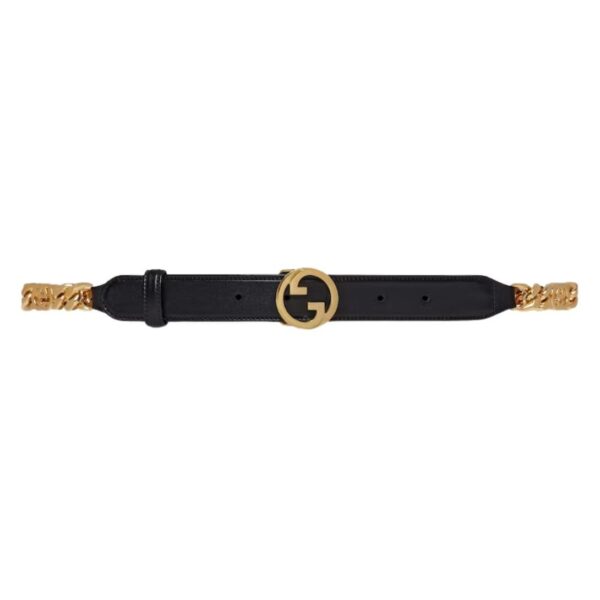 GUCCI THIN CHAIN BELT WITH ROUND INTERLOCKING G