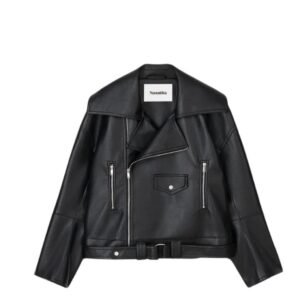 NANUSHKA BERTI REGENERATED LEATHER JACKET BLACK