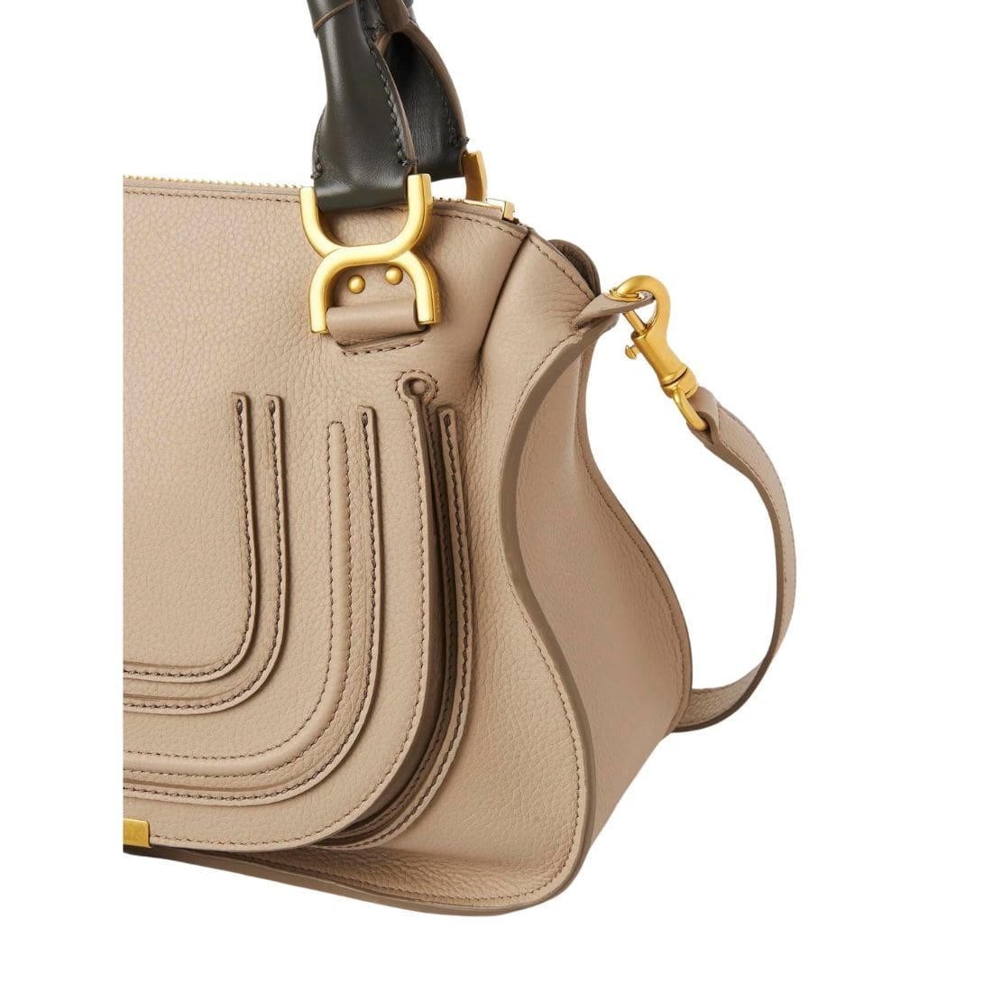 CHLOE MARCIE DOUBLE CARRY BAG FLORAL GREY - Image 6