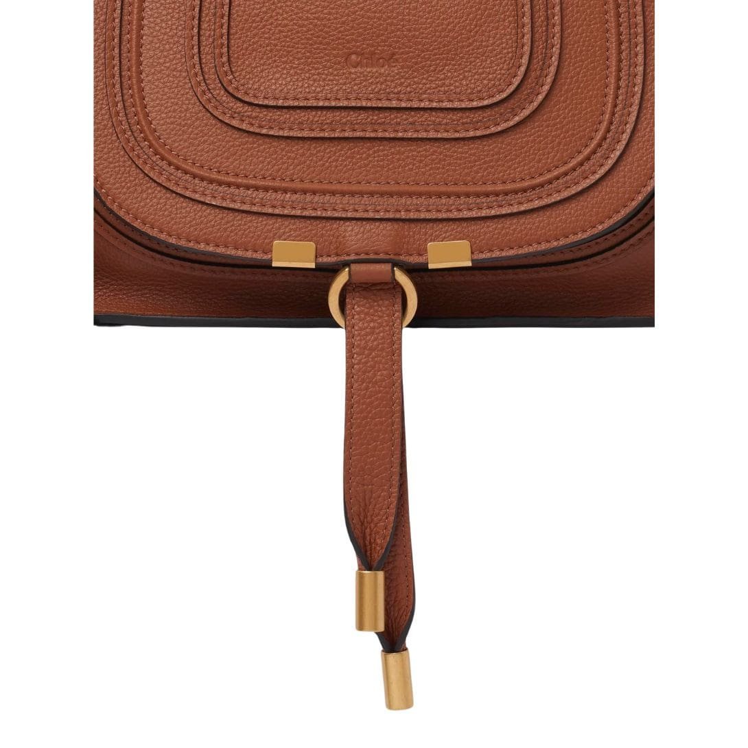CHLOE MARCIE SMALL DOUBLE CARRY BAG TAN - Image 5
