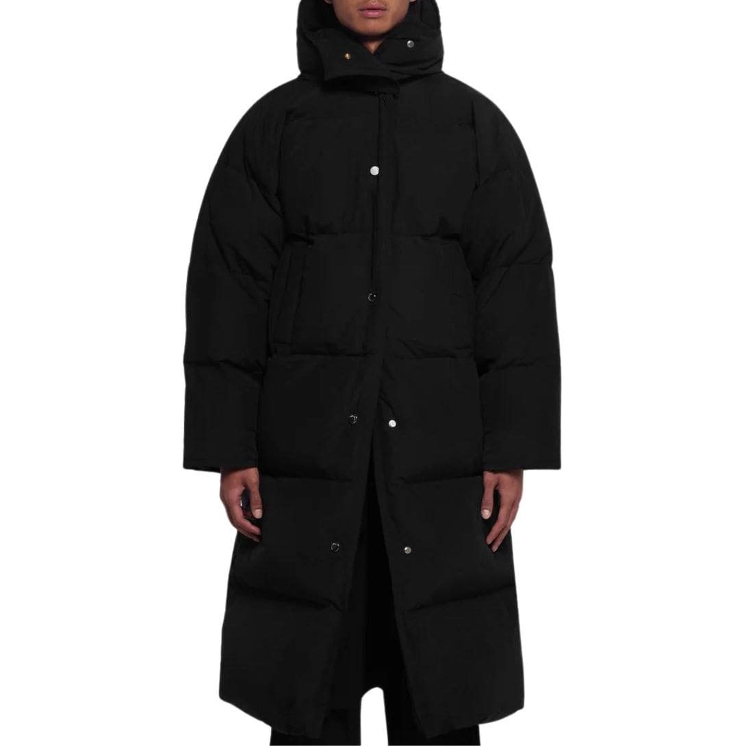 NANUSHKA RIVA TECH POPLIN PUFFER COAT OFF BLACK - Image 3