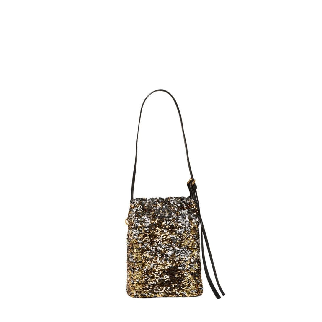 MCM MINI HIMMEL SEQUIN DRAWSTRING BAG GOLD - Image 5