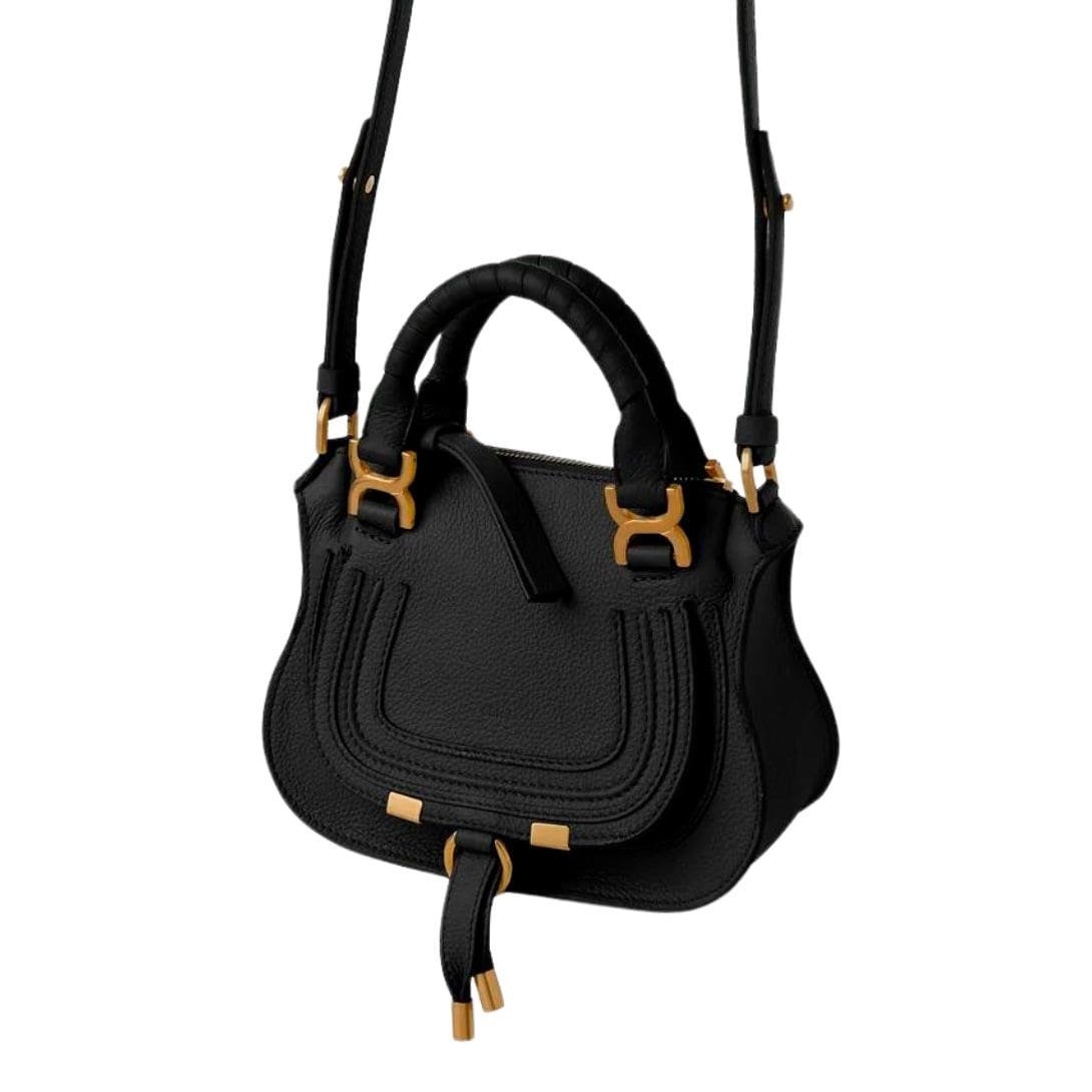 CHLOE MARCIE MINI DOUBLE CARRY BAG BLACK - Image 2