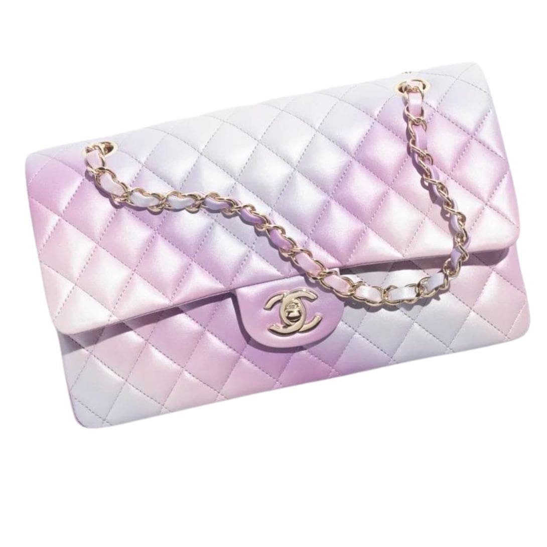 CHANEL CLASSIC 11.12 HANDBAG PURPLE,BLUE & PINK - Image 2