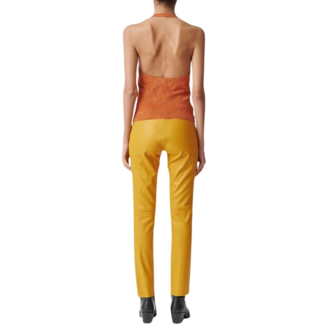 STOULS CHERRY LEATHER HALTER TOP - Image 4