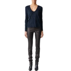 STOULS ALESSIA LONG-SLEEVED LEATHER TOP