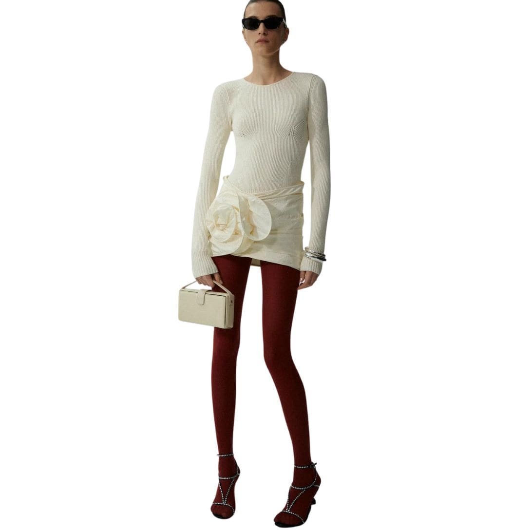 MAGDA BUTRYM SCULPTED RIB KNIT TOP IN CREAM - Image 3