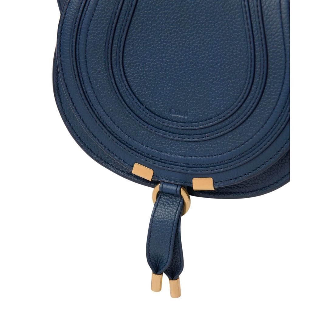 CHLOE MARCIE SMALL SADDLE BAG NAVY - Image 6