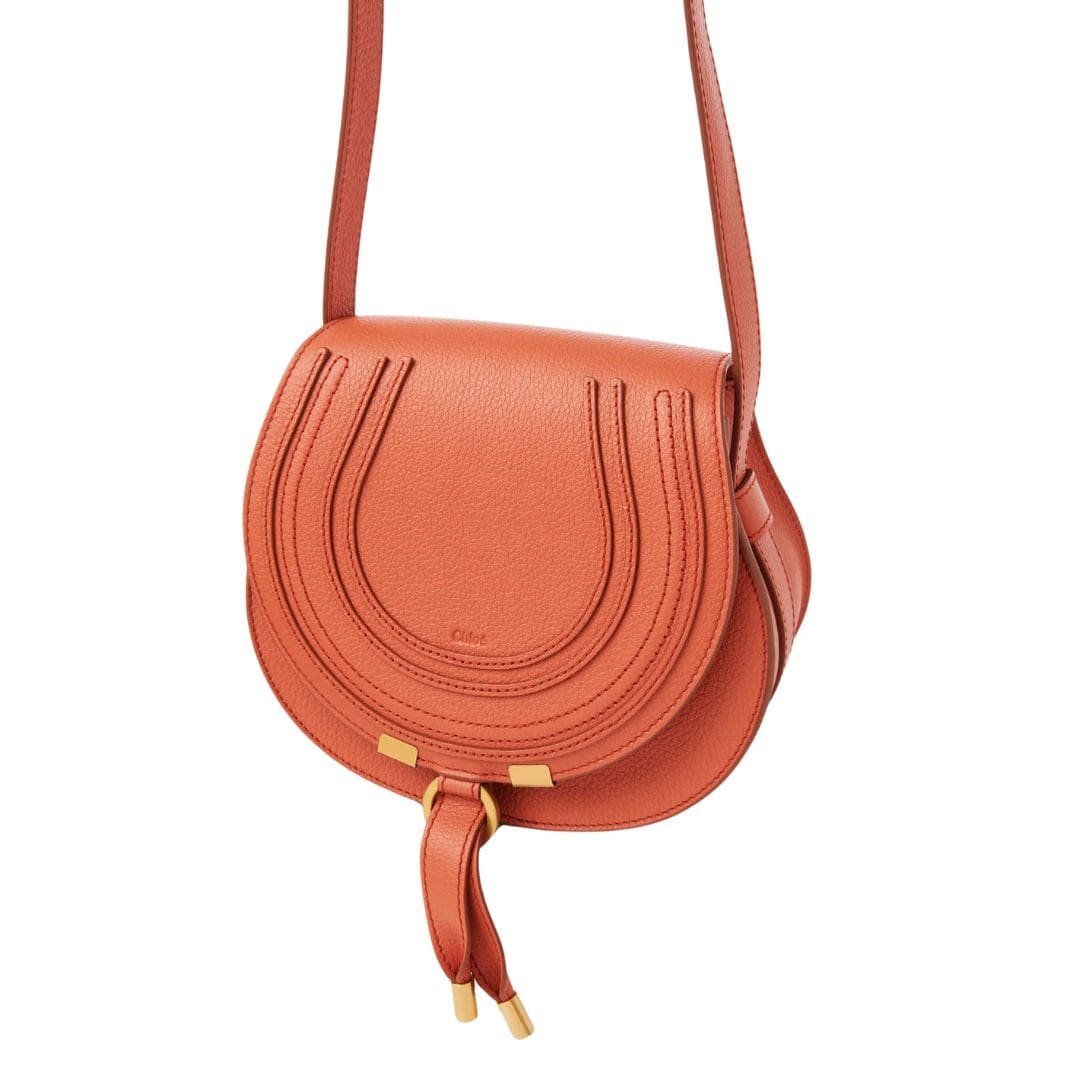 CHLOE MARCIE SMALL SADDLE BAG TAWNY ORANGE - Image 7