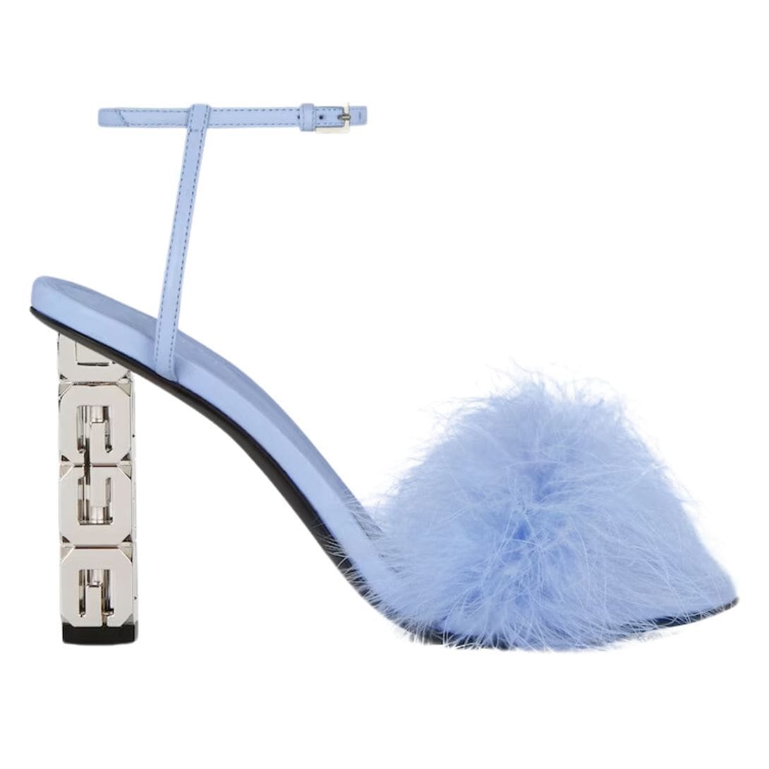 GIVENCHY G CUBE SANDALS IN LEATHER WITH FEATHERS - Image 5