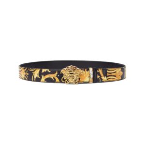 VERSACE BAROCCO REVERSIBLE LEATHER BELT 4 cm