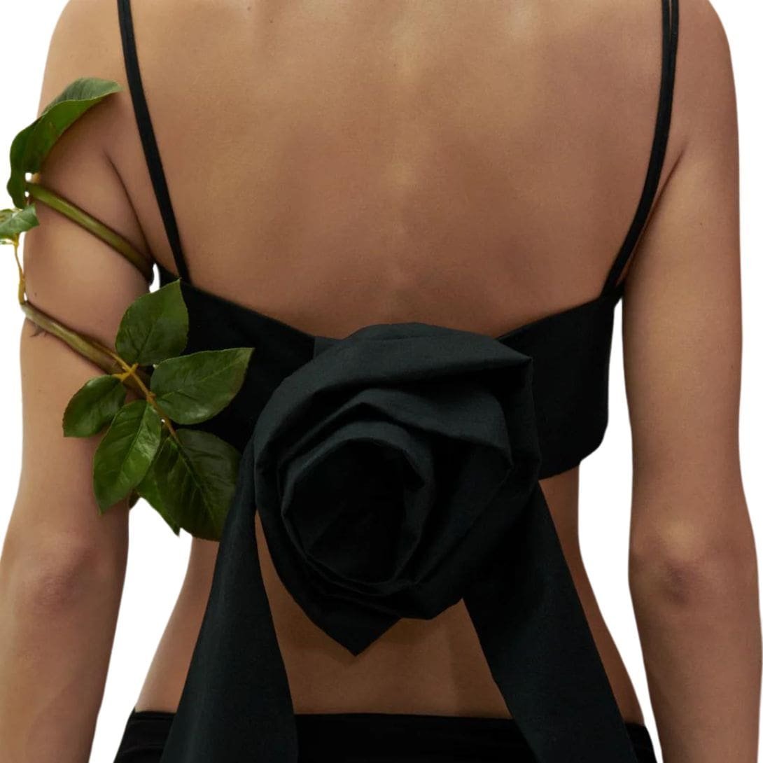 MAGDA BUTRYM ROSE SWEETHEART BRA TOP IN BLACK - Image 6
