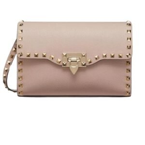 VALENTINO SMALL ROCKSTUD GRAINY CALFSKIN CROSSBODY BAG