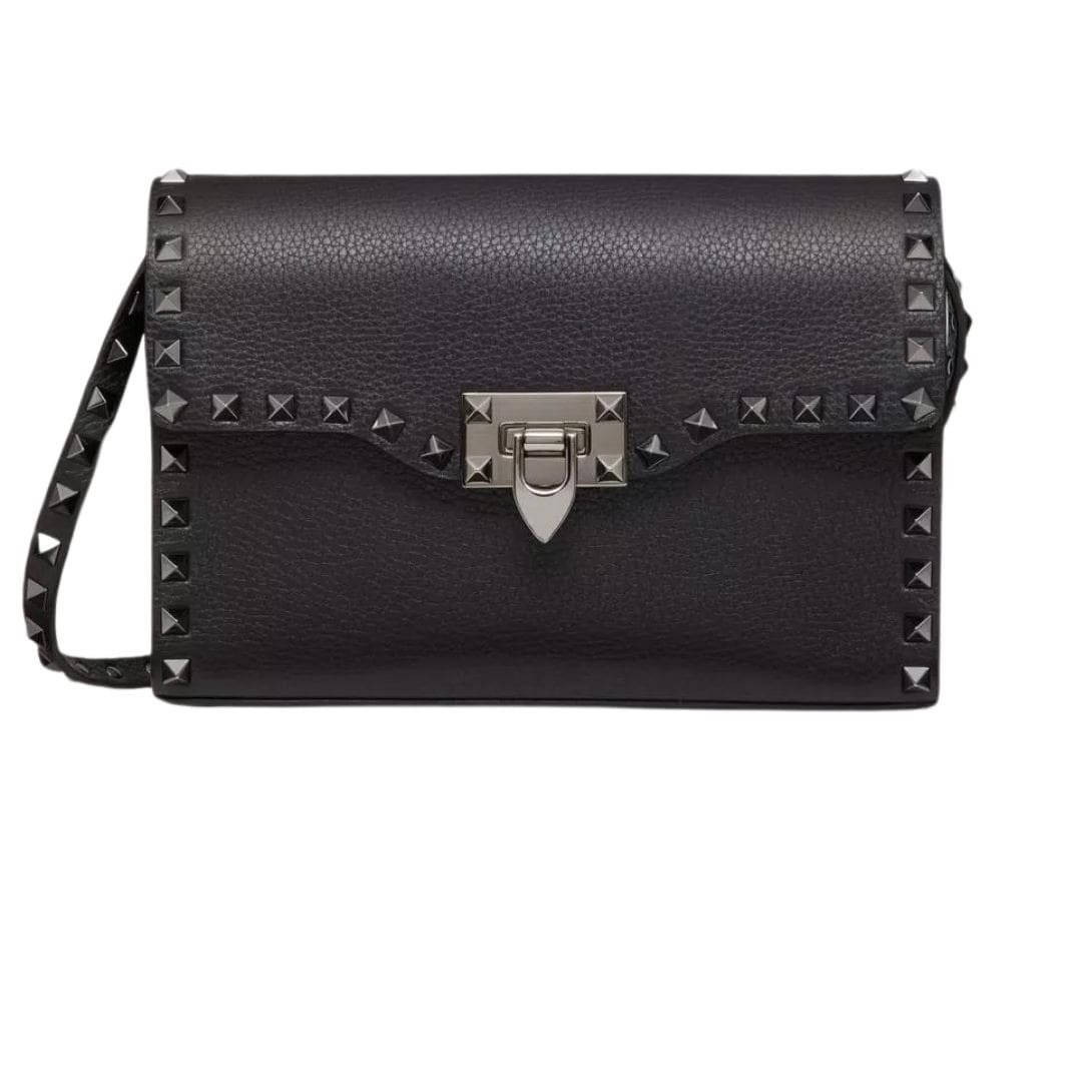 VALENTINO GARAVANI SMALL ROCKSTUD GRAINY CALFSKIN CROSSBODY BAG