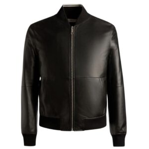 BALLY BOMBER JACKET IN BLACK LEATHER