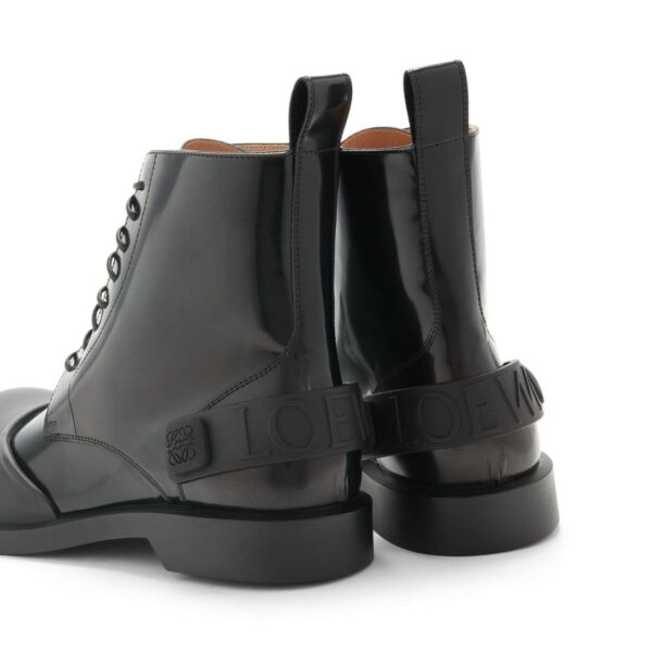 LOEWE CAMPO LACE UP BOOTIE IN BRUSHED CALFSKIN AND RUBBER - Image 4